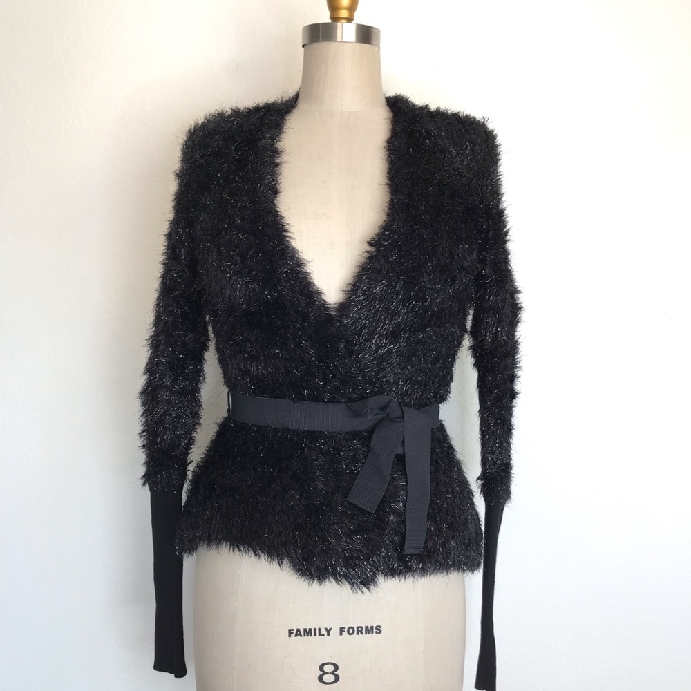 Black cardigan BCBGMAXAZRIA XS tinsel cardigan sweater